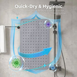 2Pack 70×40 cm Anti‑Slip Grip Shower Mat Quick‑Dry Bath Mat with 100+ Suction Cups - Top-Down View