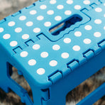 Plastic Folding Stool Portable Chair Outdoor Camping Blue, image 4