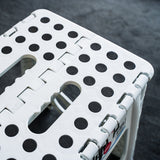 Large Plastic Folding Stool Portable Chair Outdoor Camping White - Side View