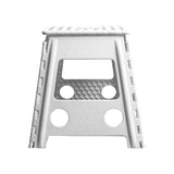 Large Plastic Folding Stool Portable Chair Outdoor Camping White - Top-Down View