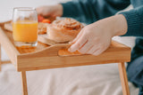 Foldable Bamboo Bed Tray / Breakfast Serving Table - 45-Degree Angle