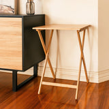 2pc Bamboo Folding Laptop Tray & Snack Table - Front View