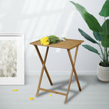 2pc Bamboo Folding Laptop Tray & Snack Table - Side View