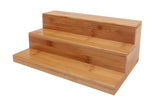 3 Tier Bamboo Spice Rack Countertop Kitchen Cabinet Organizer - Front View