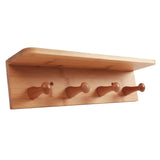 Bamboo Wall Hooks and Shelf - Front View