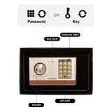 8.5L Electronic Digital Security Double Alarm Safe Box - Side View