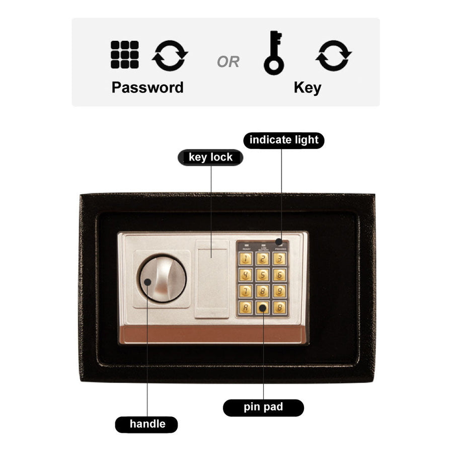 8.5L Electronic Digital Security Double Alarm Safe Box, image 3