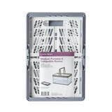 Collapsible Plastic Grocery Shopping Baskets Storage Crates with Handles - Front View