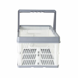 Collapsible Plastic Grocery Shopping Baskets Storage Crates with Handles - Side View