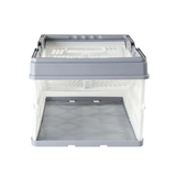 Collapsible Plastic Grocery Shopping Baskets Storage Crates with Handles - Top-Down View