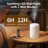 Living Today Mini LED Ultrasonic Humidifier 300ml - Top-Down View