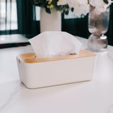 Bamboo Fiber Tissue Box Tissue Dispenser Organizer - Front View