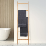180cm 6 Steps Bamboo Towel Ladder - Top-Down View