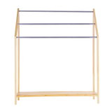 85cm Standing Towel Rack - Bamboo Towel Bar Metal 3-Tier - Side View