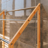 85cm Standing Towel Rack - Bamboo Towel Bar Metal 3-Tier - 45-Degree Angle