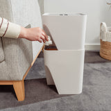 18L Stackable Plastic Kitchen Trash Bin Household Classification Storage Box - 45-Degree Angle