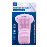 Shower Scrubby Teal / Pink - Pink - Front View