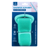 Shower Scrubby Teal / Pink - Pink - Top-Down View