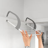 Over Door Clothes Airer - 5 Rail Over Door Folding Multi Clothes Airer Laundry Drying Hanger Coat Portable Dryer - Front View