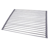 Silver Over Sink Draining Rack with Anti-Slip Grips - Side View