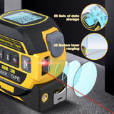 40m Laser Measure, Cross-line Laser Level, 5m Tape Measure Yellow - Side View