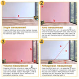 40m Laser Measure, Cross-line Laser Level, 5m Tape Measure Yellow - Top-Down View