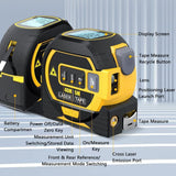 40m Laser Measure, Cross-line Laser Level, 5m Tape Measure Yellow - 45-Degree Angle
