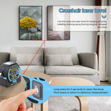60m Laser Measure, Cross-line Laser Level, 5m Tape Measure Blue - Side View