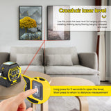 60m Laser Measure, Cross-line Laser Level, 5m Tape Measure Yellow - 45-Degree Angle