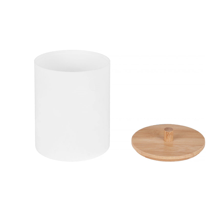 Bamboo Lid Cotton Swab Canister