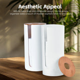 Bamboo Lid Toilet Roll Storage Holder - Front View