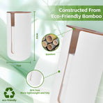Bamboo Lid Toilet Roll Storage Holder