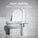 Bamboo Lid Toilet Roll Storage Holder - Top-Down View