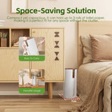 Bamboo Lid Toilet Roll Storage Holder - 45-Degree Angle