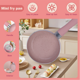 12cm Mini Non Stick Aluminium Frying Pan Round Egg Pan - Side View