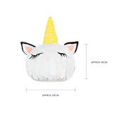 Kids Unicorn Shower Cap - Top-Down View