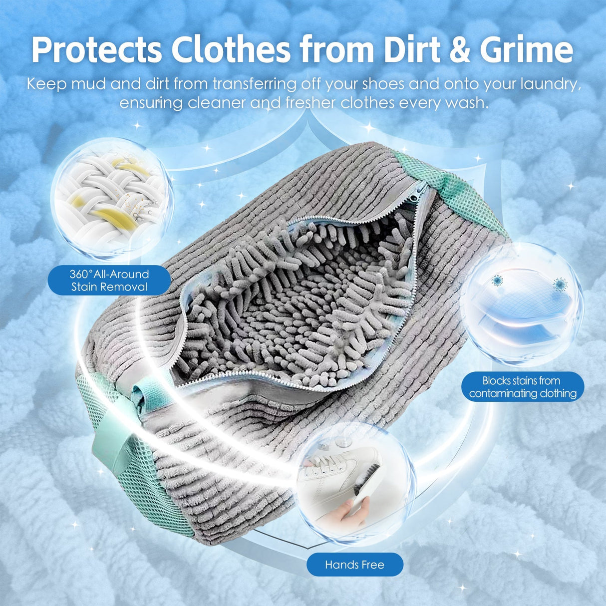 2Pcs Portable Shoe Washing Bag