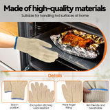 1 Pair 5 Finger Oven Mitt BBQ Grill Gloves - Top-Down View