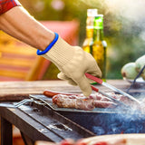 1 Pair 5 Finger Oven Mitt BBQ Grill Gloves - 45-Degree Angle