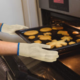 2 Pair 5 Finger Oven Mitt BBQ Grill Gloves - Front View