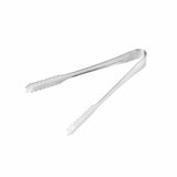 Stainless Steel Ice Cube Tongs Anti Slippery Clamp with Serrations and Long Jaws - Side View