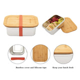 Clevinger Stainless Steel Bamboo Medium Lunch Box 800ml - Top-Down View