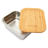 Clevinger Stainless Steel Bamboo Medium Lunch Box 800ml - 45-Degree Angle