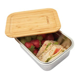 Clevinger Stainless Steel Bamboo Large Lunch Box 1200ml - Front View