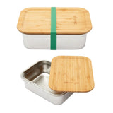 Clevinger Stainless Steel Bamboo Large Lunch Box 1200ml - Rear View