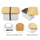 Clevinger Stainless Steel Bamboo Extra Large Lunch Box 2000ml - 45-Degree Angle