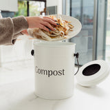 5L Kitchen Bench Compost Bin with 6 Replacment Activated Carbon Filters - Front View