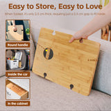 Bamboo Foldable Picnic Table Tray with Wine and Glass Holders - Extra Image