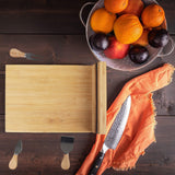 Bamboo Cheese Board and Knife Set - 45-Degree Angle