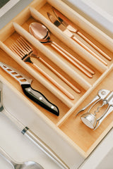 Bamboo Cutlery Tray - Top-Down View